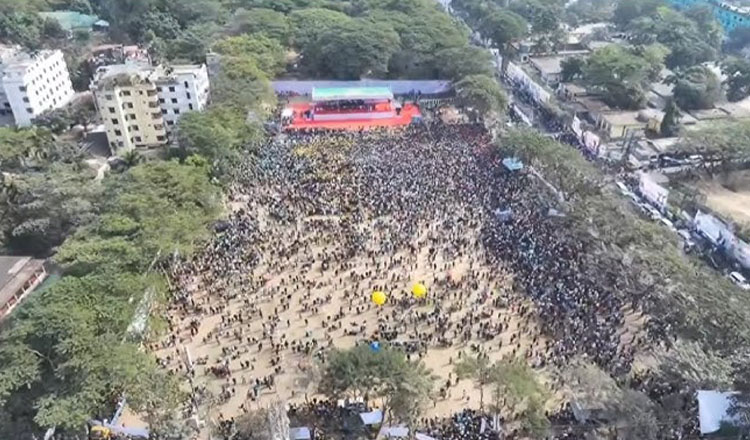 সিলেট আলিয়া মাদরাসা মাঠে শুরু হলো বিএনপির নির্বাচনী সমাবেশ